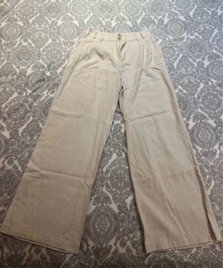 Pantalones anchos beige