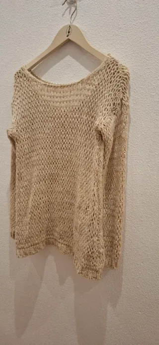 Jersey beige con cadena en espalda