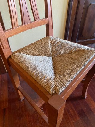 Set 6 sedie legno seduta paglia