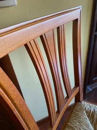 Set 6 sedie legno seduta paglia