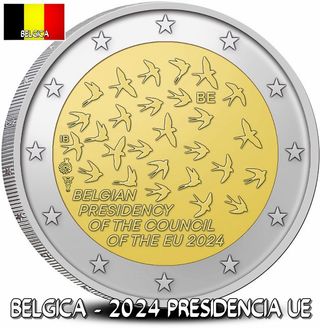 Moneda Conmemorativa 2€ Bélgica 2024 Presidencia U