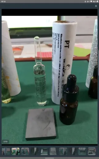 Agua de toque platino gotero piedra toque