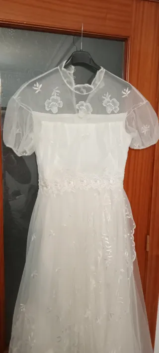 Vestido novia antiguo+Figura Tarta+cesta y pañuelo