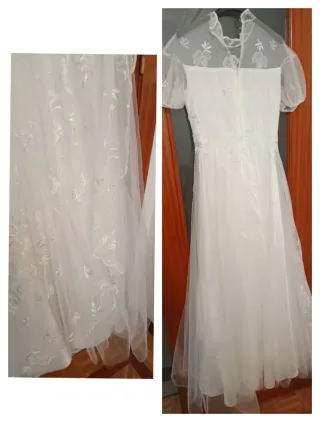 Vestido novia antiguo+Figura Tarta+cesta y pañuelo