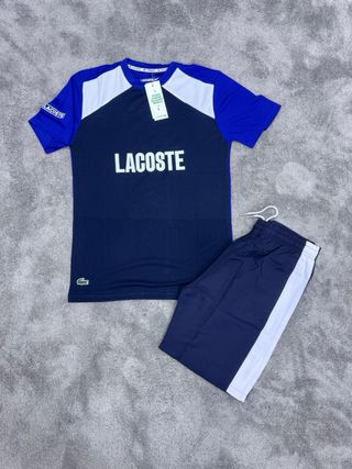 Conjunto Deportivo Lacoste Azul y Blanco Talla S