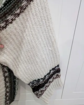 Cárdigan ZARA punto multicolor talla L.