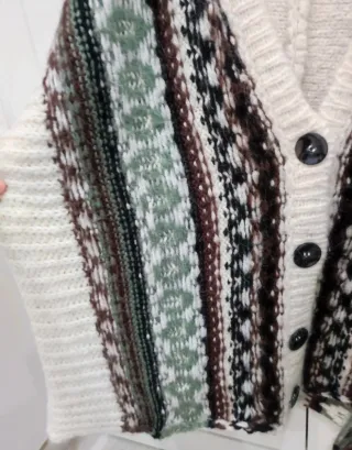 Cárdigan ZARA punto multicolor talla L.