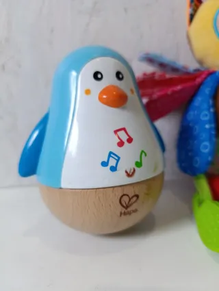 Lote Juguetes Bebé: Pingüino, buho y mordedor