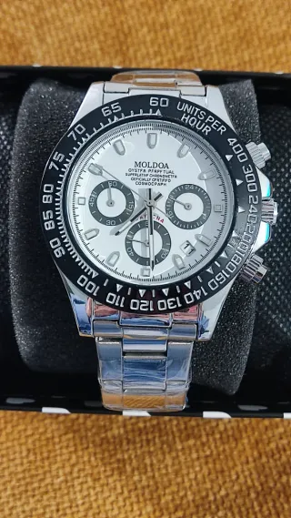 Reloj Moldoa Plata y Blanco