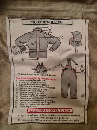 Traje militar intemperie camuflaje