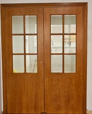 Puerta doble madera roble interior