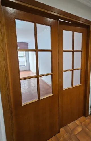 Puerta doble madera roble interior
