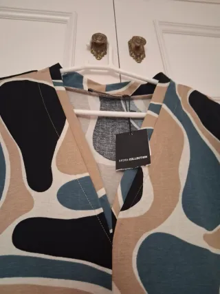 Vestido Sfera Lino Estampado Talla L