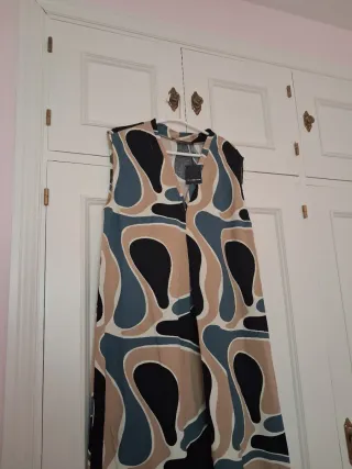 Vestido Sfera Lino Estampado Talla L