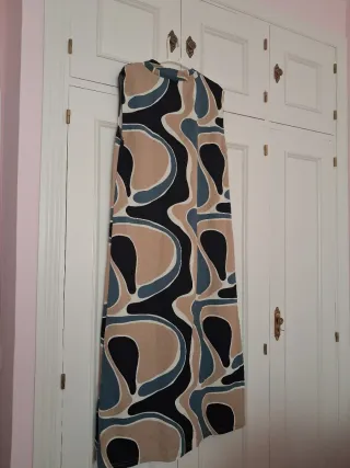 Vestido Sfera Lino Estampado Talla L