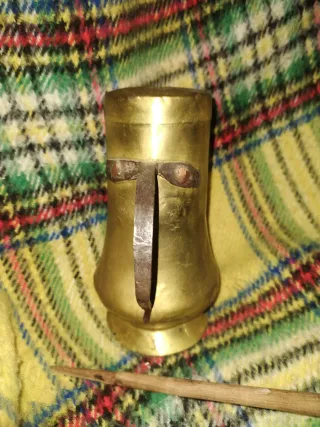 Antigua chocolatera de bronce bna pieza