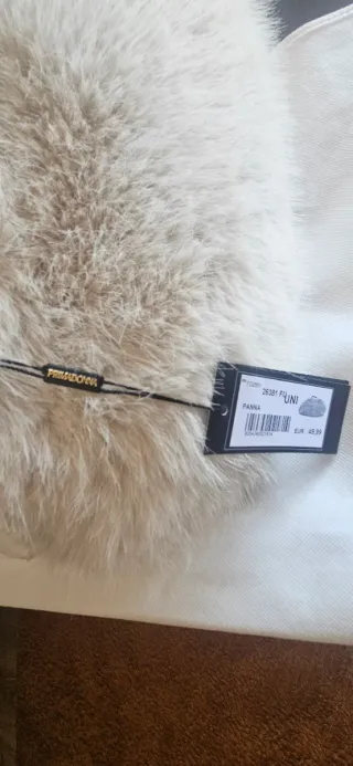 Bolso Clutch Efecto Pelo Primadonna Beige/Blanco