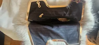 Bolso Clutch Efecto Pelo Primadonna Beige/Blanco