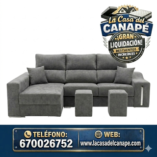 Sofá modular gris La Casa del Canapé