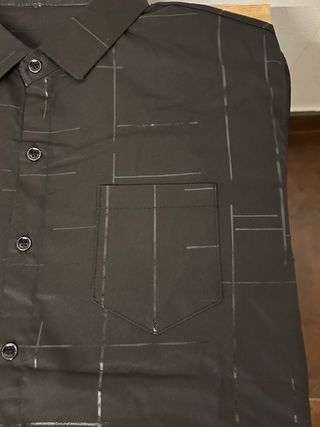 Camicia Nera Elegante Fantasia Geometrica