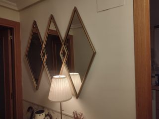 Espejo Rombo Metal Dorado