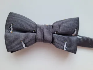 Pajarita Zara infantil gris pingüinos