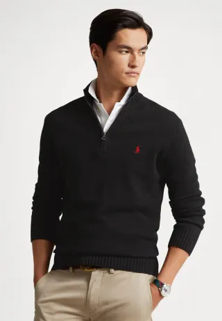 Jersey Ralph Lauren Negro Media Cremallera