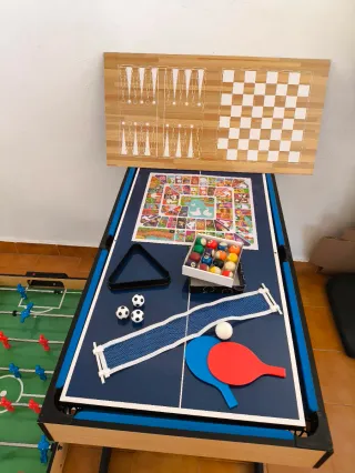 Mesa Multijuegos: Futbolín, Billar y Ping Pong