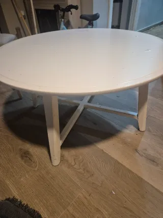 Mesa ikea blanca redonda salon
