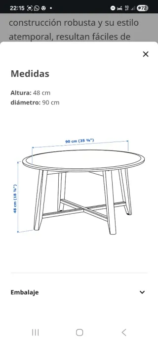 Mesa ikea blanca redonda salon