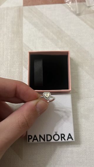 Anillo Pandora Corazón Brillante Plata