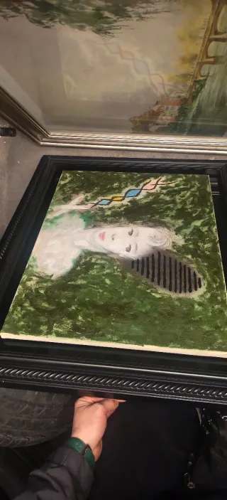 Cuadro acuarela arte mujer