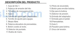 Máquina de coser JOCCA con adaptador