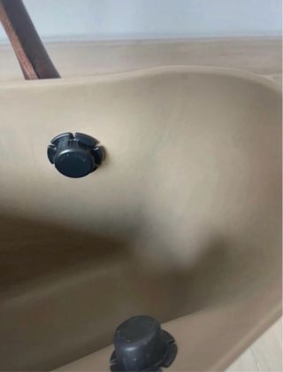 Borsa O bag Beige con Manici Marroni in Pelle