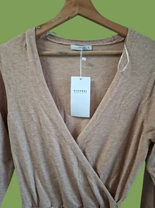 Vestido Tiffosi Brianna bege novo