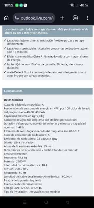 Lavadora Siemens WU14UT62ES Nueva
