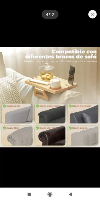 Bandeja de sofá de bambú