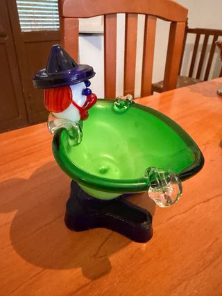 Cenicero payaso cristal Murano