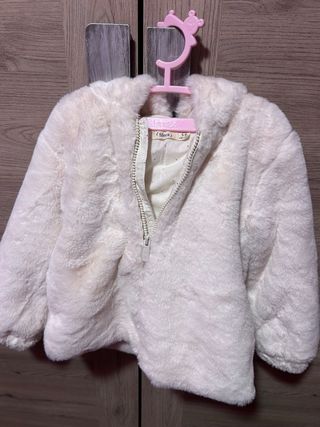 Abrigo peluche beige niña Sfera 5/6