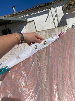 Tela antigua adamascada seda cortina