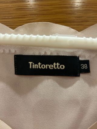 Vestido calado rosa empolvado