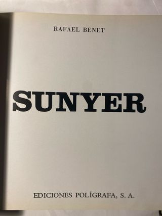 Libro SUNYER de Rafael Benet