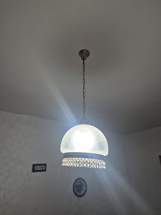 Lámpara de cristal colgante dorada