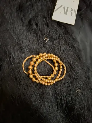Pulsera perlas doradas zara