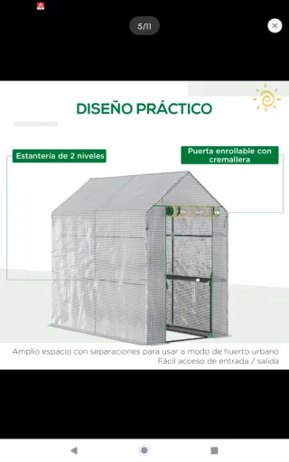 Invernadero Vivero Jardín 4 Estantes