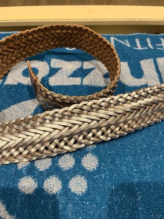 Cinturón Gerard Darel trenzado hebilla dorada