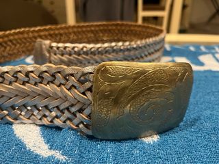 Cinturón Gerard Darel trenzado hebilla dorada