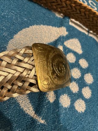 Cinturón Gerard Darel trenzado hebilla dorada