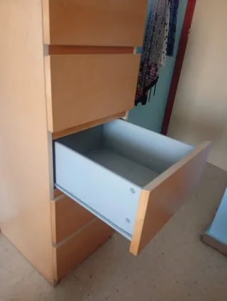 Cómoda 5 cajones madera