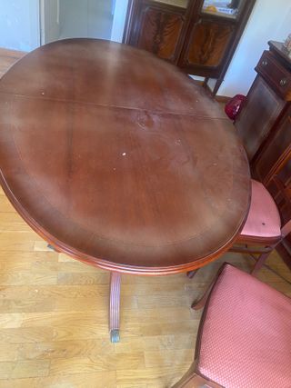 Mesa de comedor extensible de madera